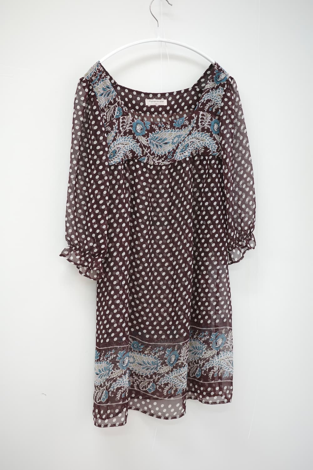 Winebrown dot blouse 상품이미지4