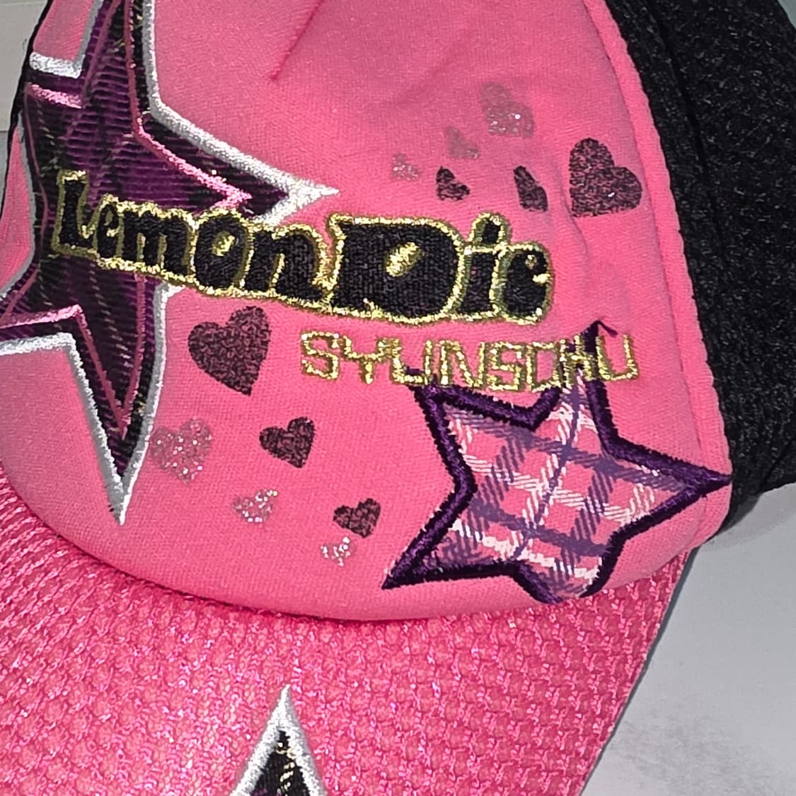 일본빈티지) y2k 2000s90s 핑크스타 로맨틱 락시크 볼캡모자 상품이미지2