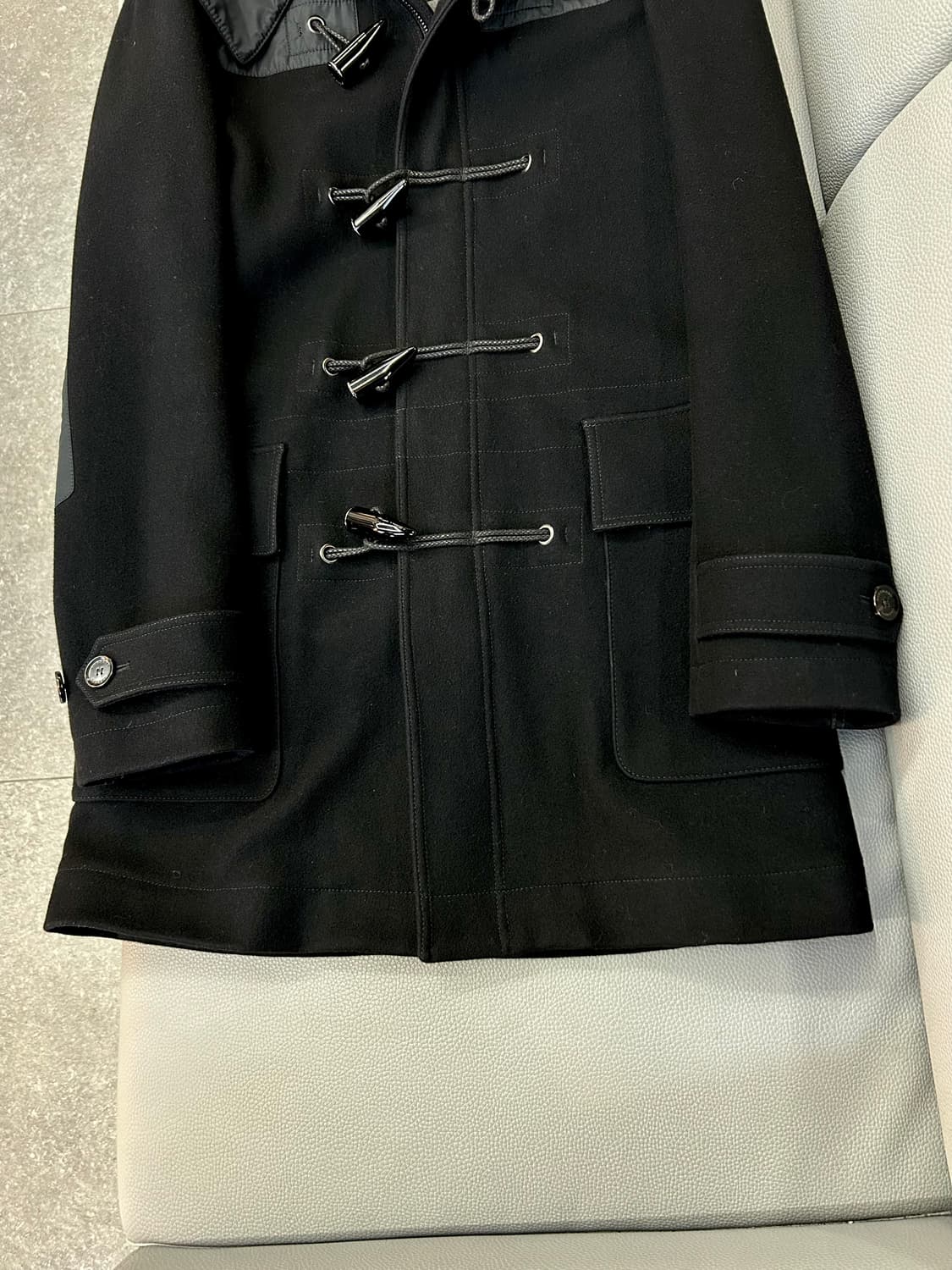 버버리 남성 블랙 울 더플코트(46) 상품이미지4