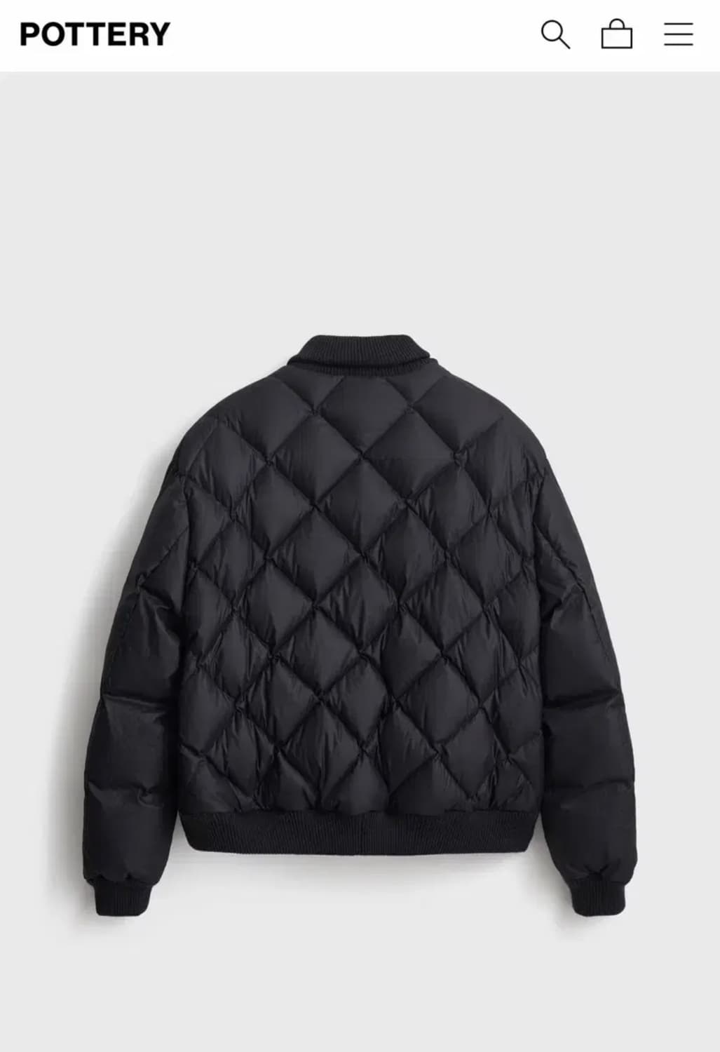 (최상) 포터리 마이크로피버 다운 점퍼 패딩 3 블랙 상품이미지2