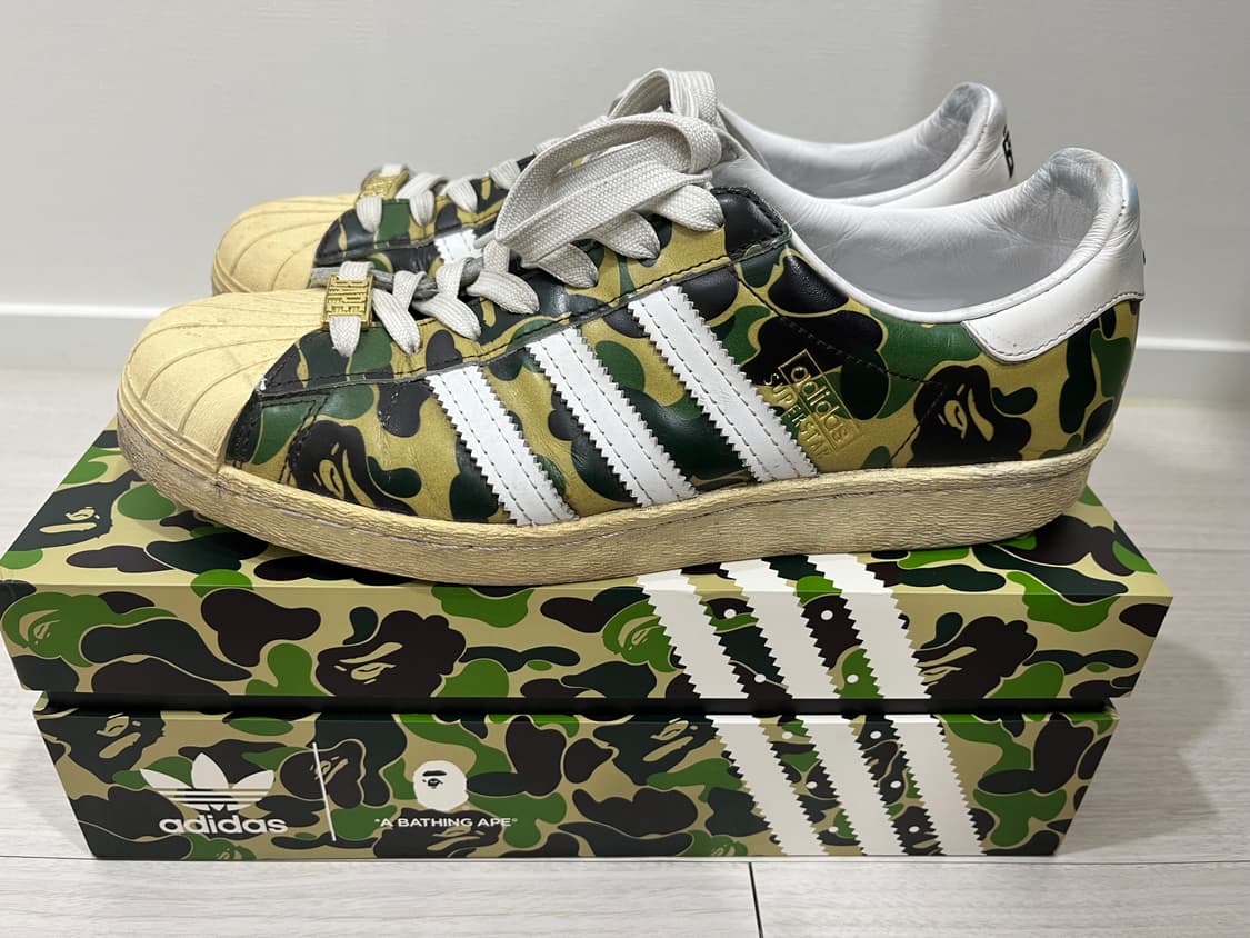 아디다스 x 베이프 슈퍼스타 80s 그린 카모 상품이미지4