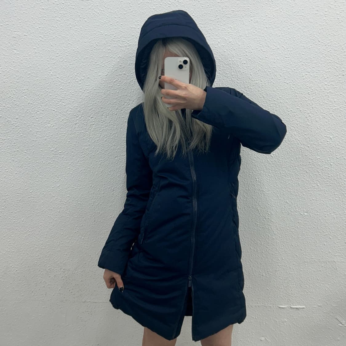 룰로레몬 네이비 후드 구스다운 롱패딩 상품이미지1