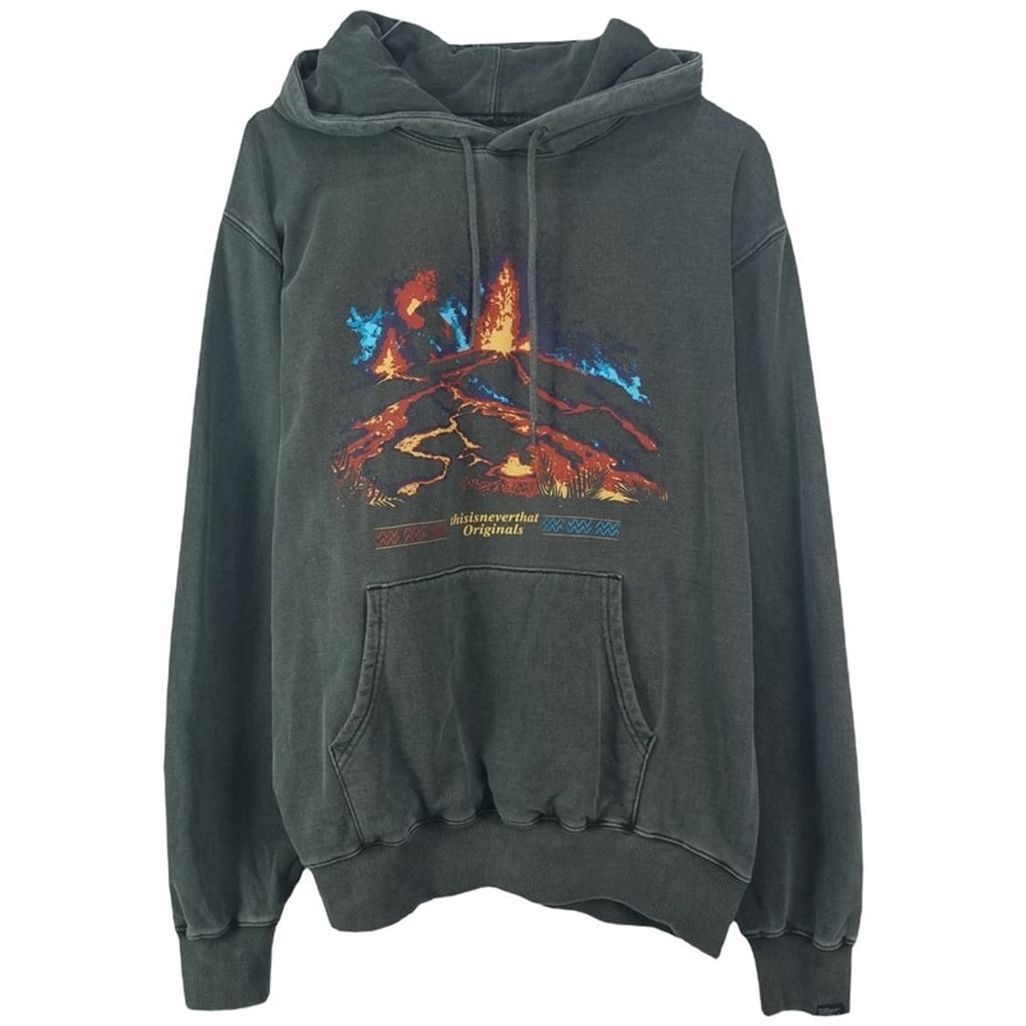 [디스이즈네버댓] 빈티지 그래픽 프린팅 오버핏 후드티 챠콜 M18800 상품이미지2