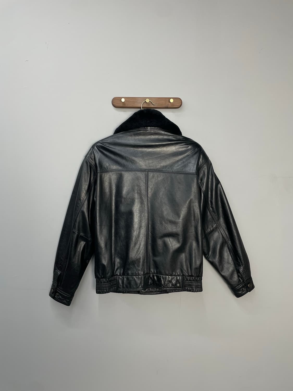 빈티지 블랙 레더자켓 (퍼 탈부착가능) H1199 상품이미지5