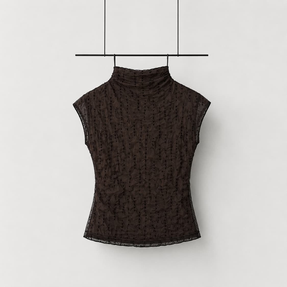 Mesh Dot High Neck Top 상품이미지8