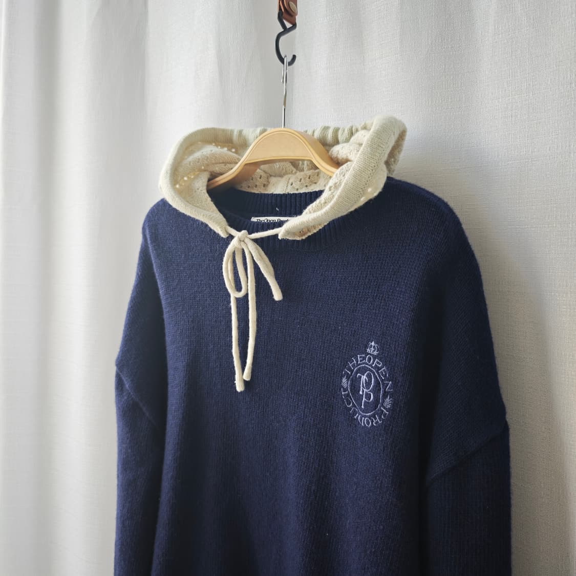 더오픈프로덕트 탈부착 가능 후디 스웨터 네이비 OS 상품이미지2