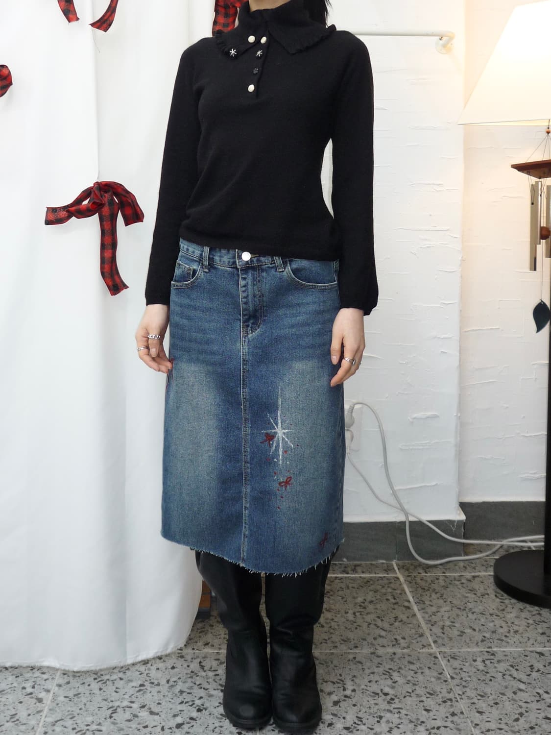 buttons detail black knit 상품이미지4