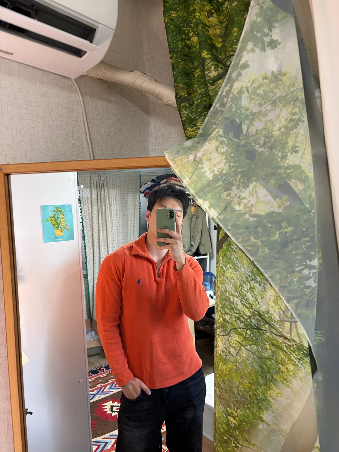 100) 폴로 랄프로렌 하프집업 반집업 니트 오렌지 상품이미지2