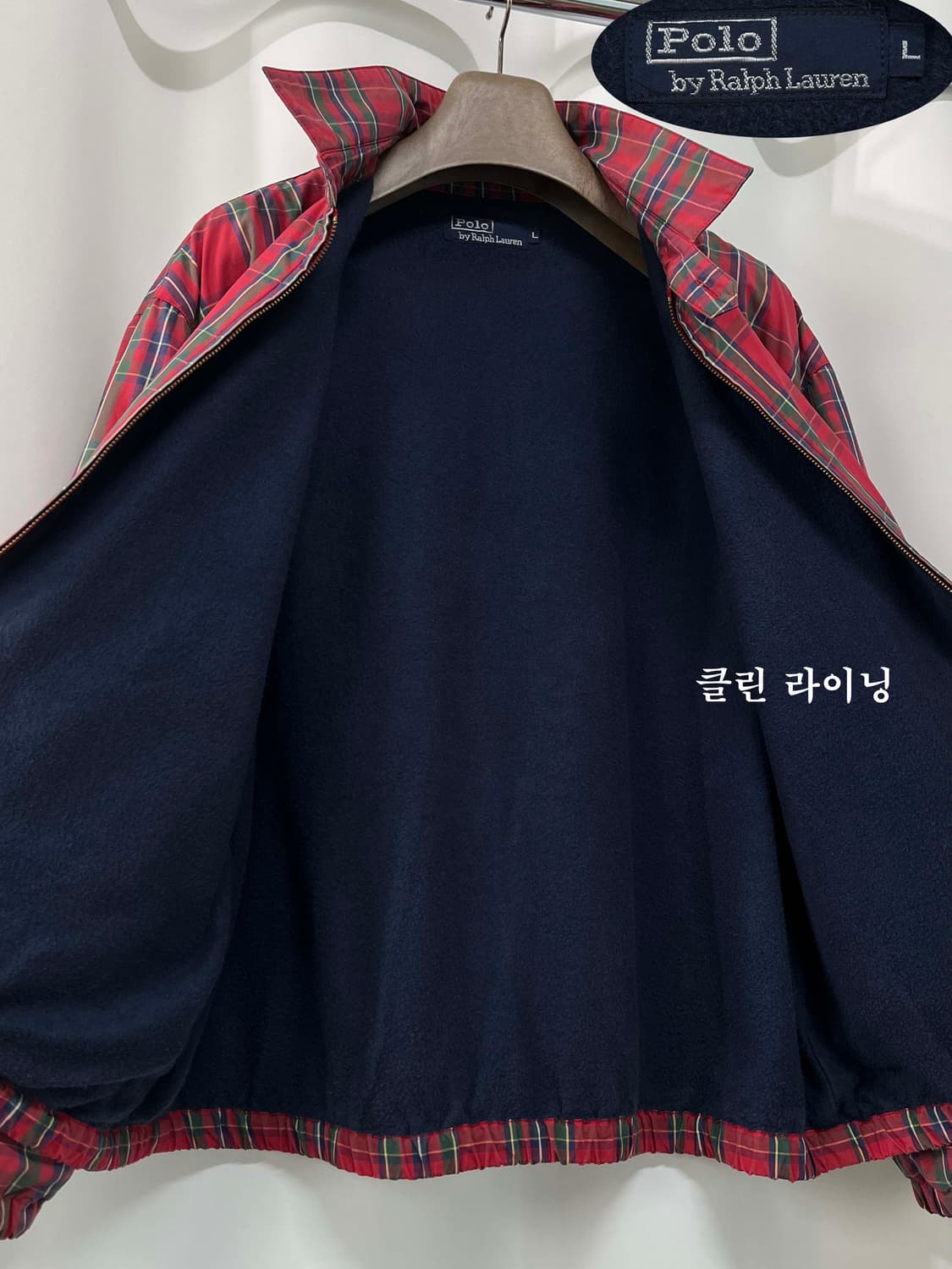 80's 폴로 랄프로렌 타탄체크 바이스윙 스윙탑 블루종 자켓 상품이미지3