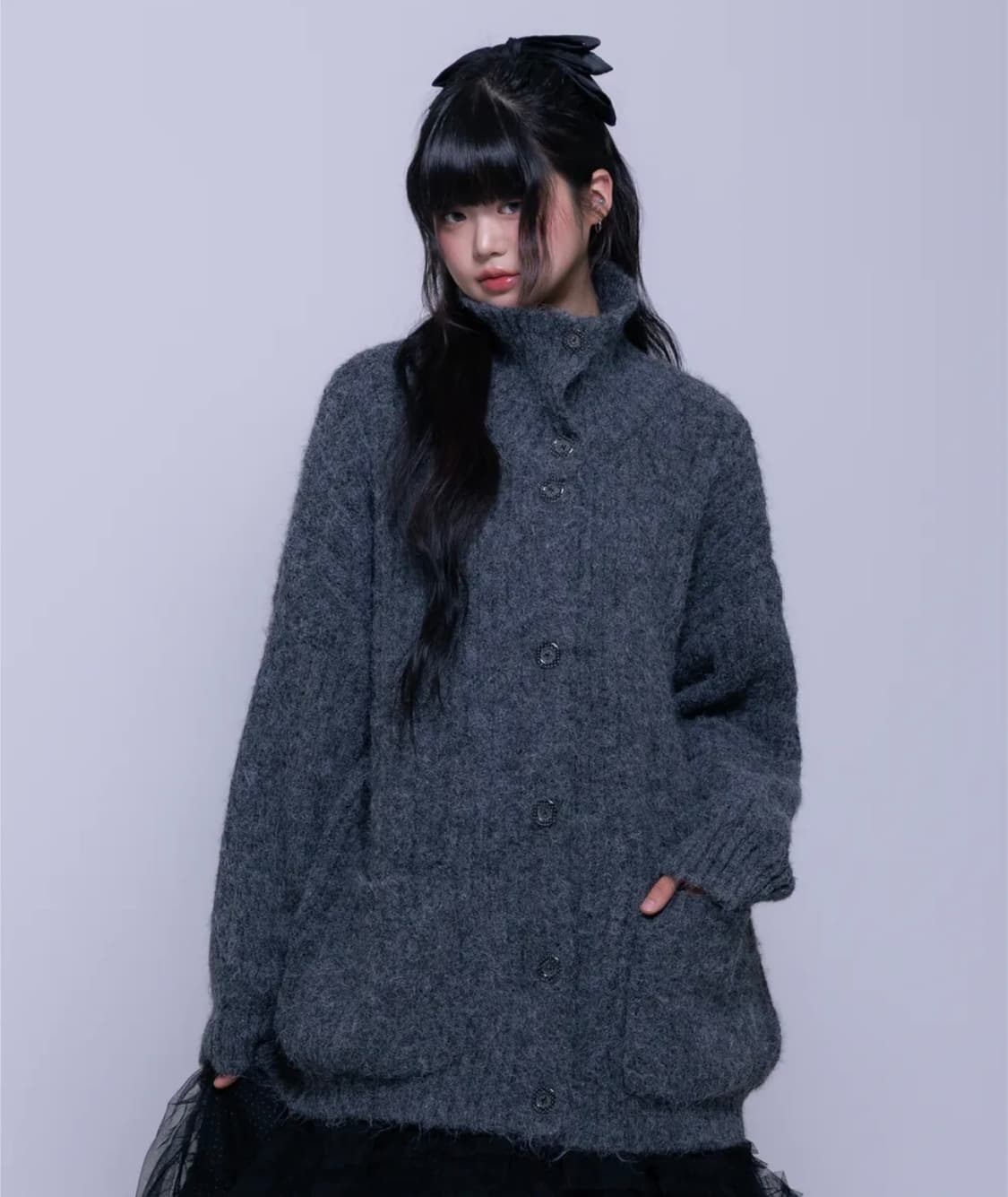 나이엔 하이넥 헤비 가디건 판매 상품이미지1