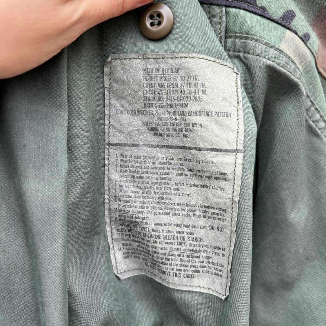 US Army 미군 오리지널 밀리터리 M65 필드자켓 상품이미지3