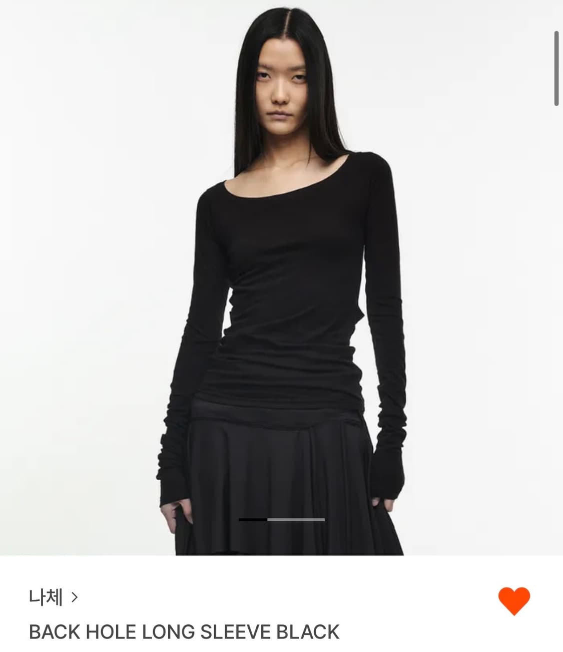 나체 NACHE BACK HOLE LONG SLEEVE BLACK 상품이미지1