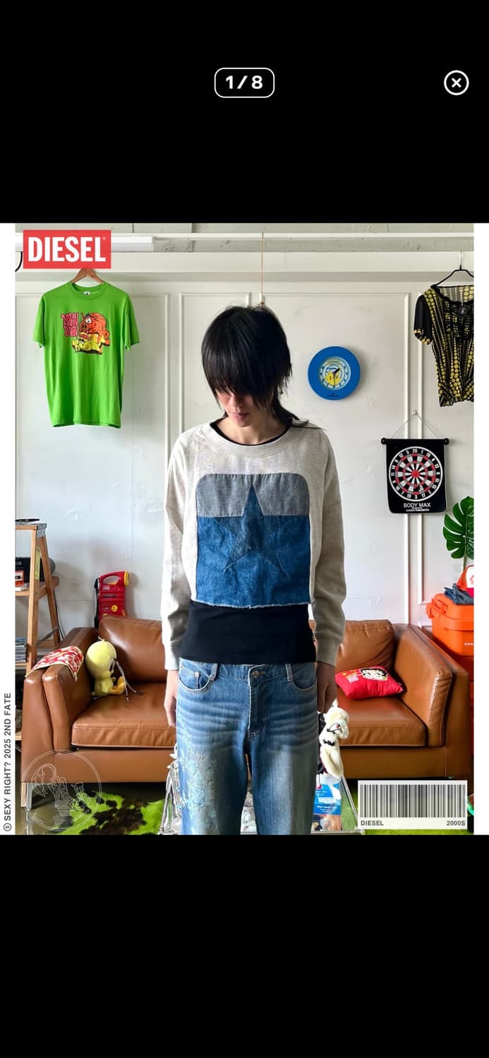 디젤 크롭 맨투맨 상품이미지1