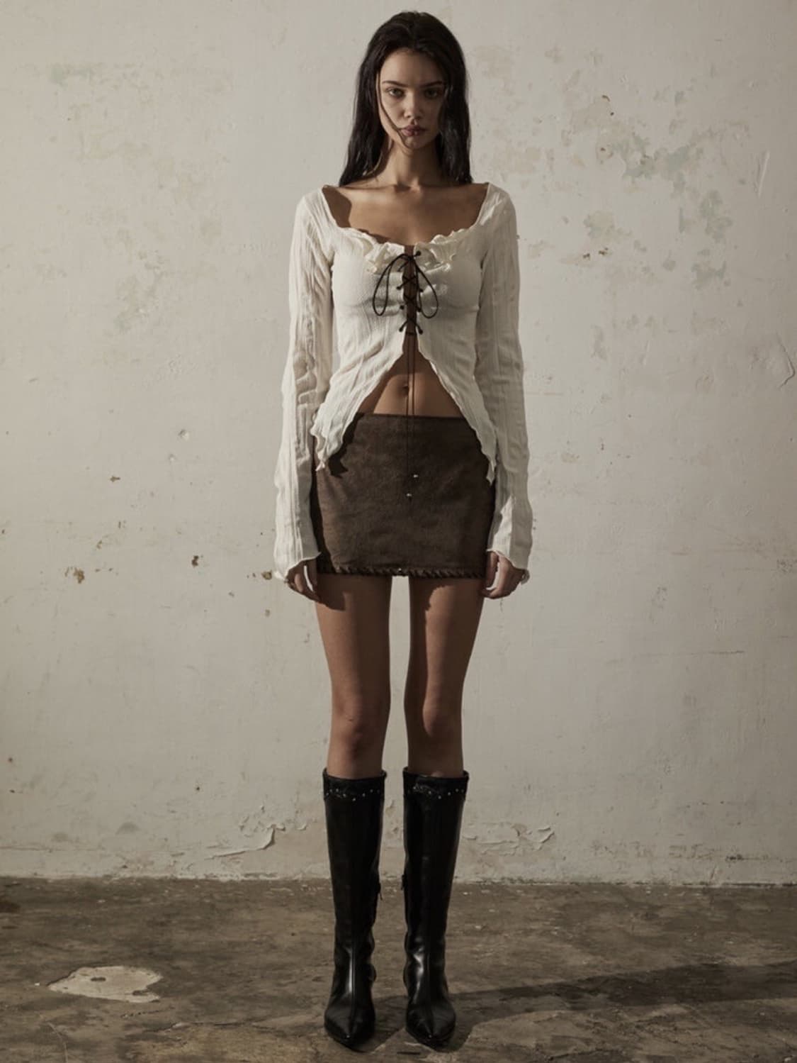 보헤미안서울 링클 코르셋 가디건 상품이미지4