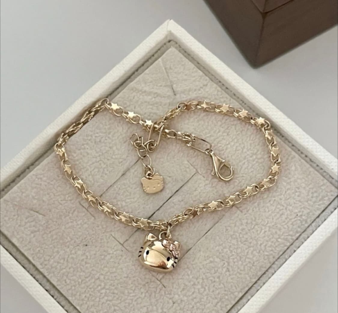 14k 고양이 별체인 팔찌 상품이미지1