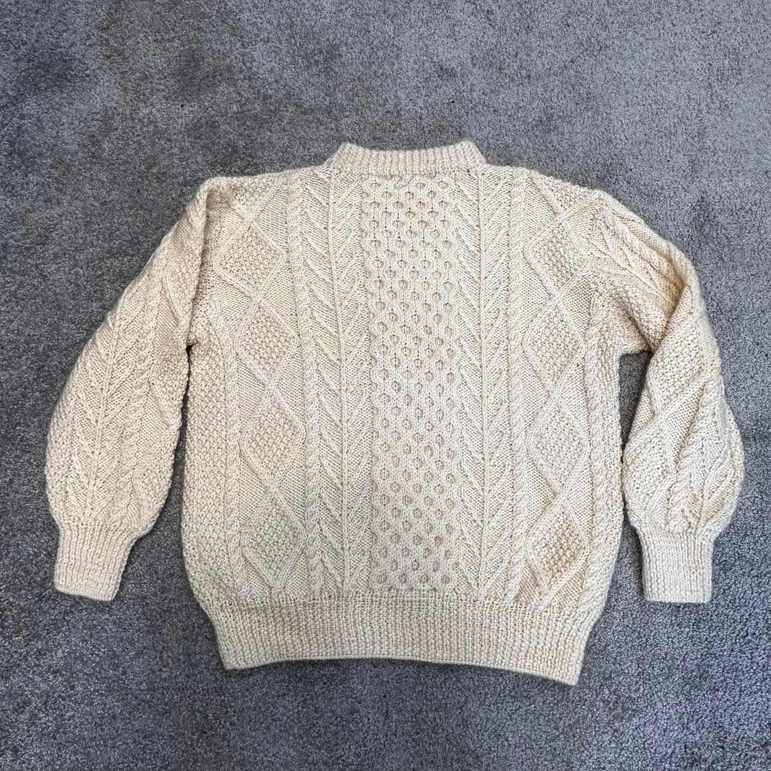 빈티지 아이보리 피셔맨 울 니트S-M 상품이미지4