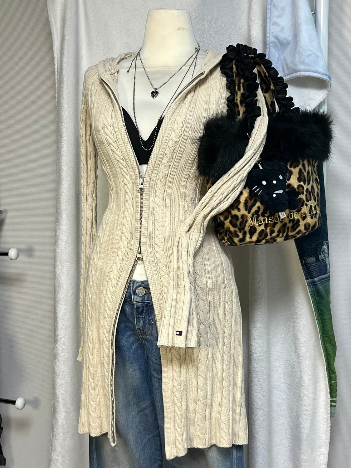 타미 힐피거 케이블 니트 미니 원피스(+후드) 상품이미지4