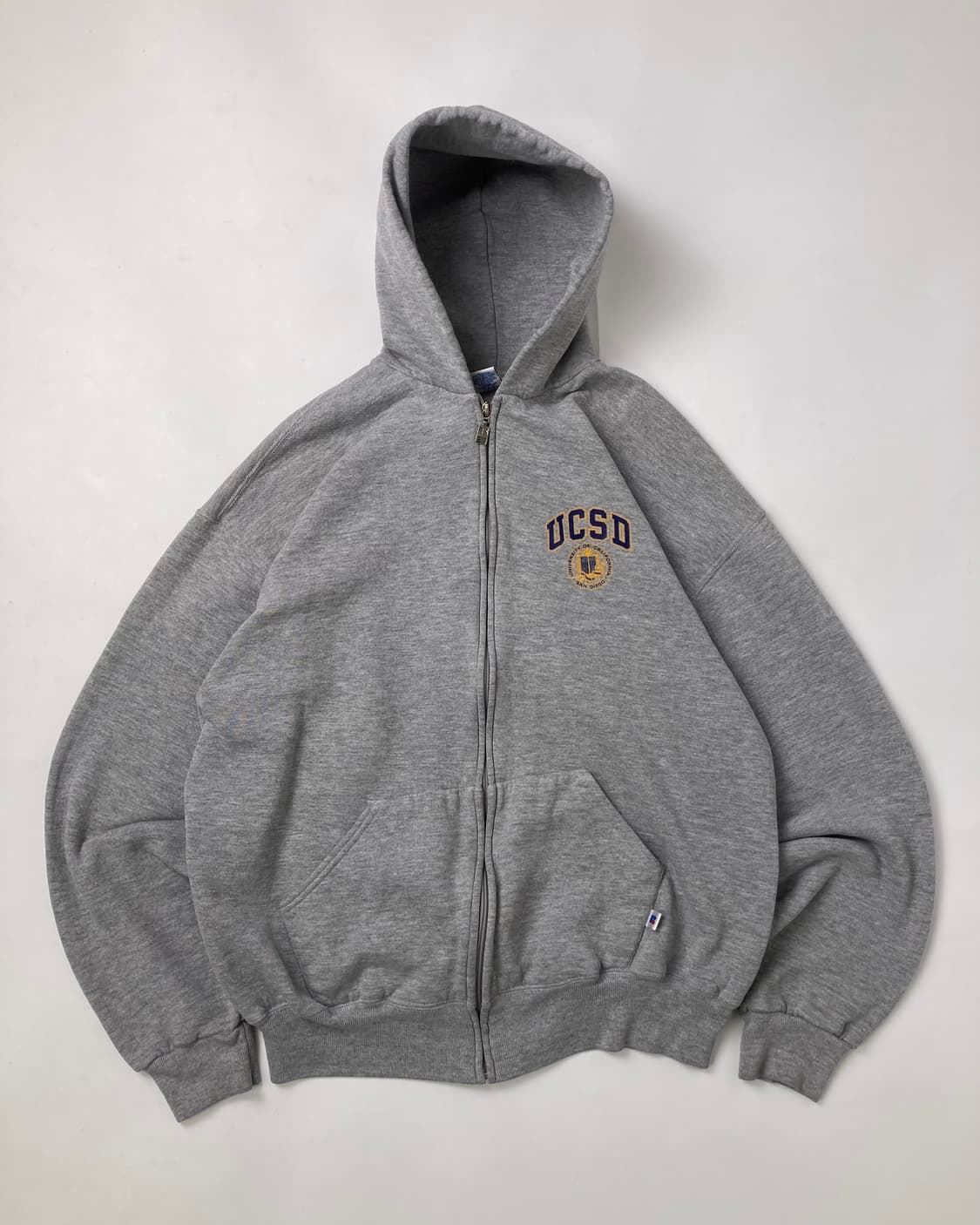 90s Russell Zip Up Hoodie (heather grey) 상품이미지1