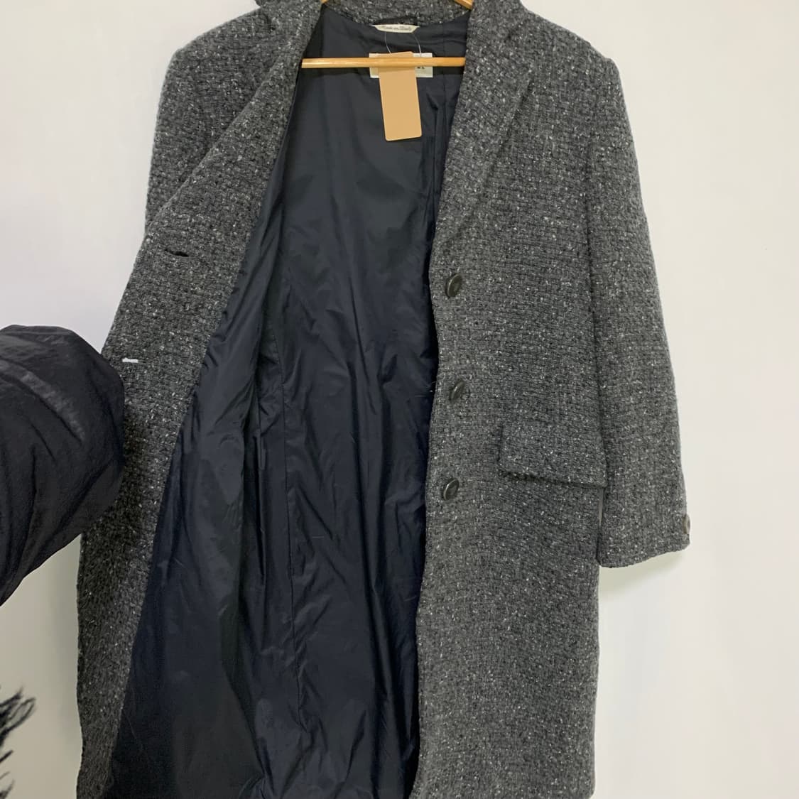스포트막스 막스마라 빈티지 울 트위드 롱 코트 차콜 상품이미지7