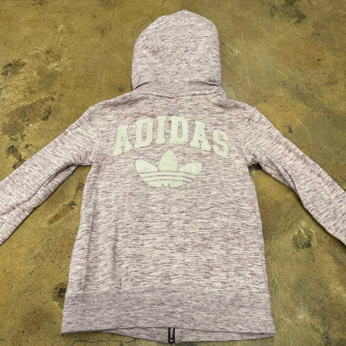 아디다스 연보라 퍼플 양털 백로고 빅로고 후드집업 90 상품이미지4