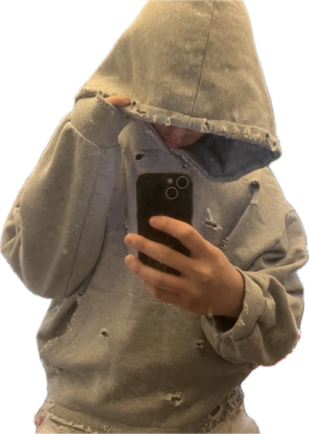 빈티지 그런지 회색후드 상품이미지4