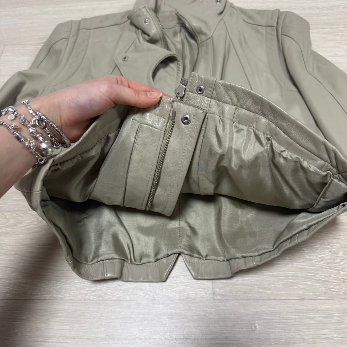 [system] beige lambskin leather jacket 상품이미지6