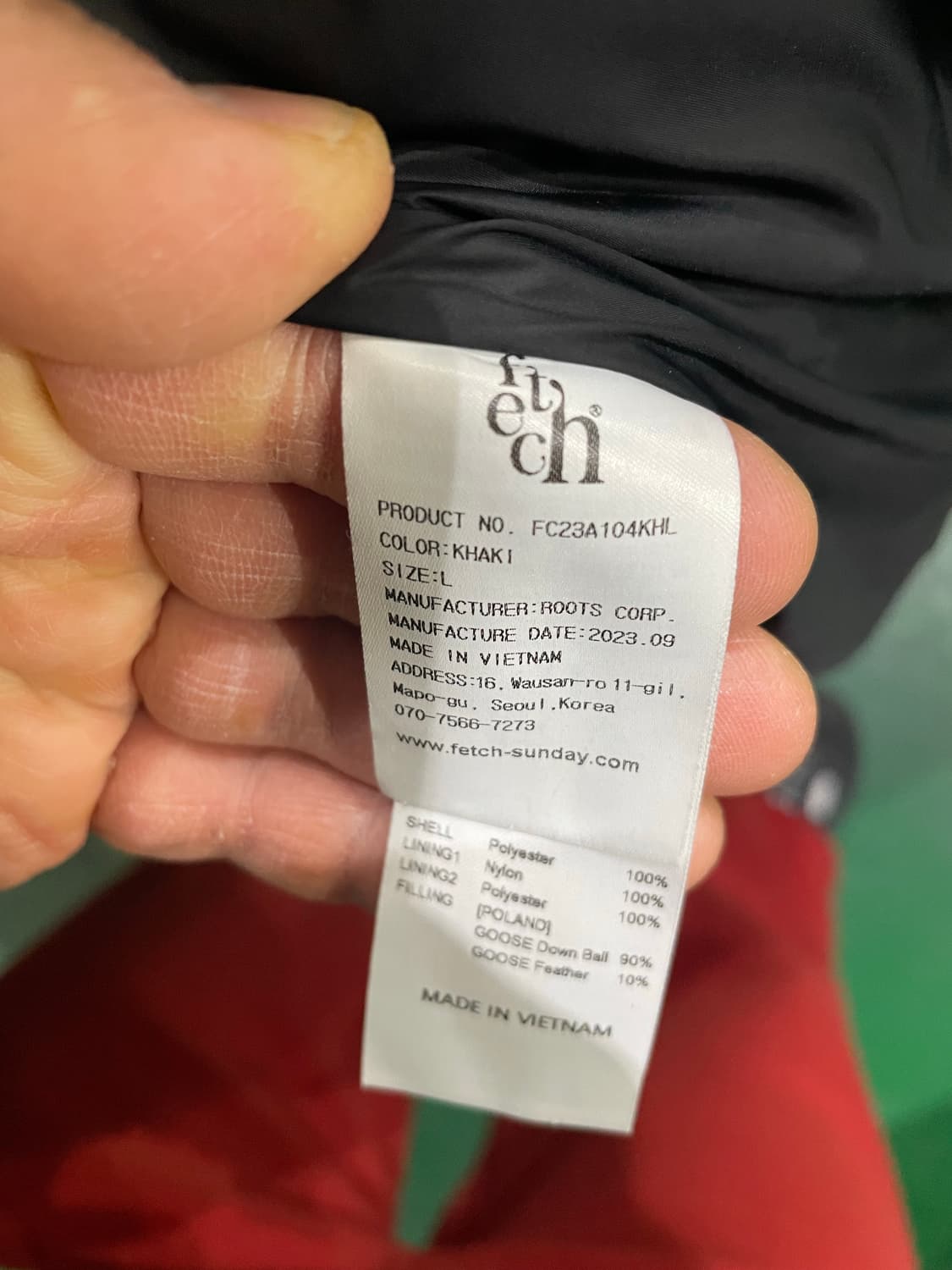 L ) 페치선데이 레오파드 패딩 카키 상품이미지3