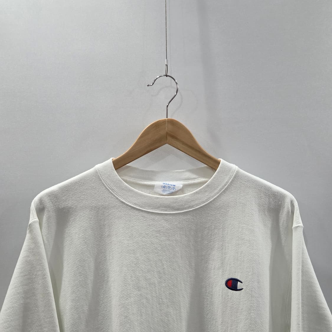 챔피온 블루택 리버스위브 기모 맨투맨 화이트 M 상품이미지2