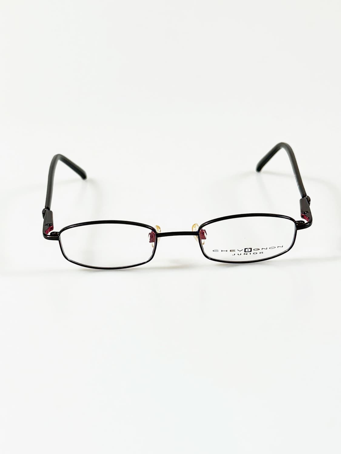 90s CHEVIGNON 블랙메탈 슬림 스퀘어 빈티지 안경 상품이미지1