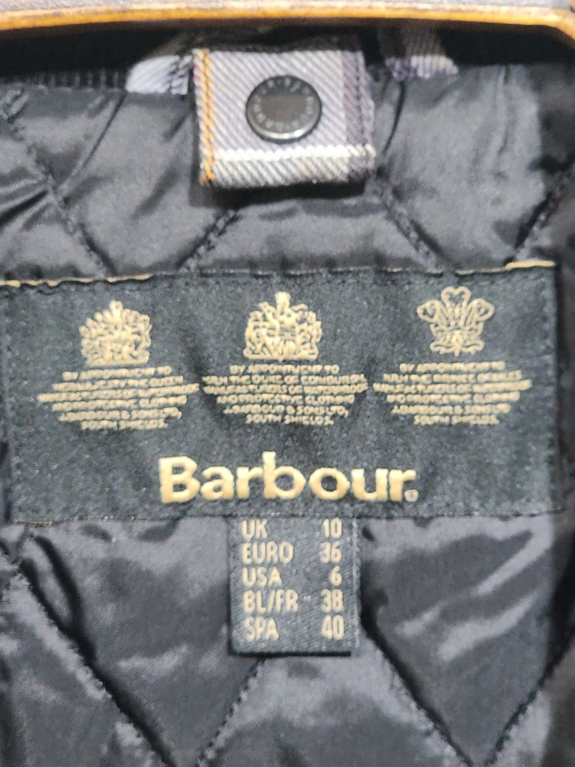 (M) 바버 벨세이 왁스자켓 블랙 BELSAY 왁싱점퍼 안감누빔  상품이미지3