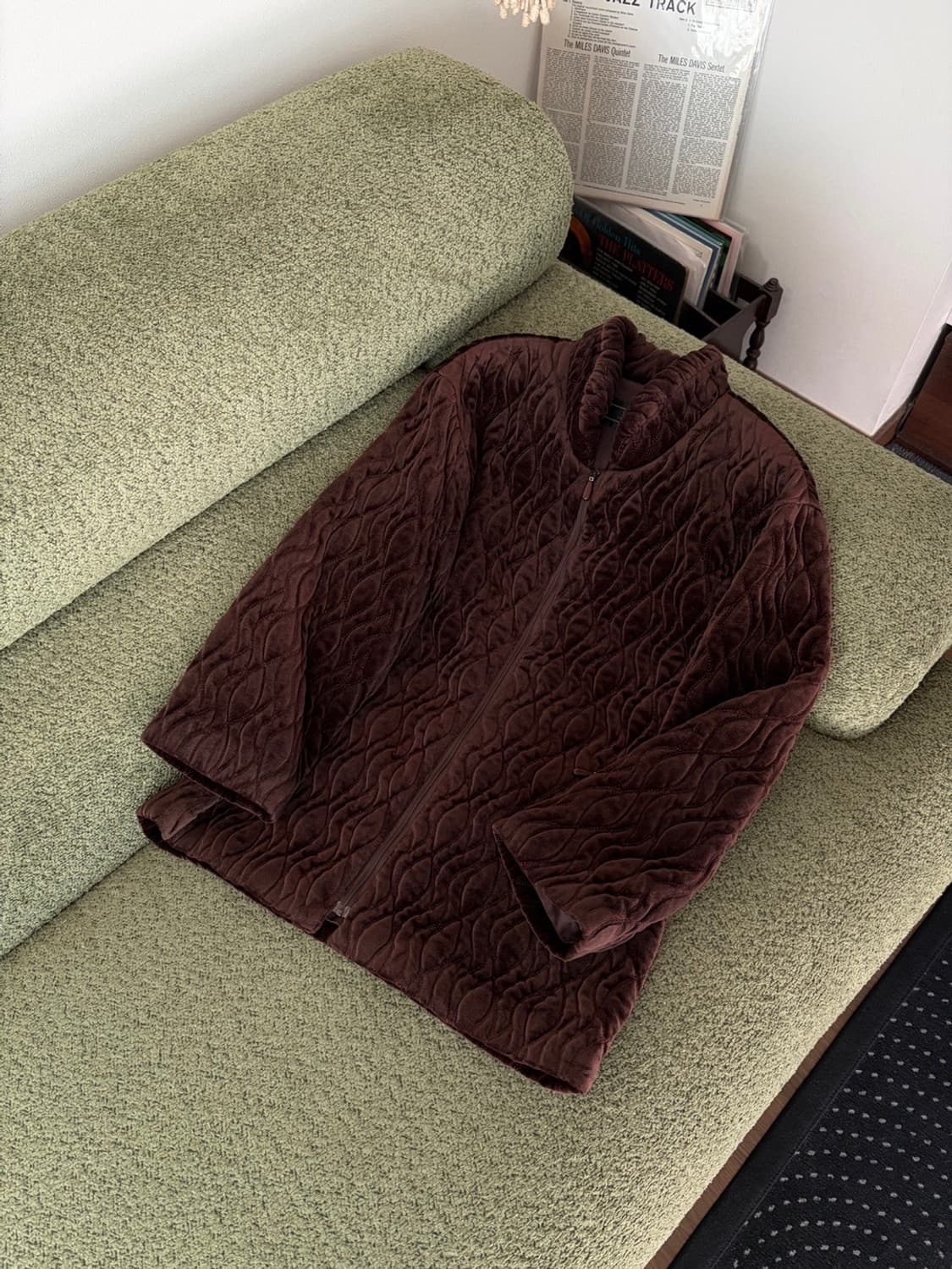 velour quilting zip-up jumper 상품이미지1