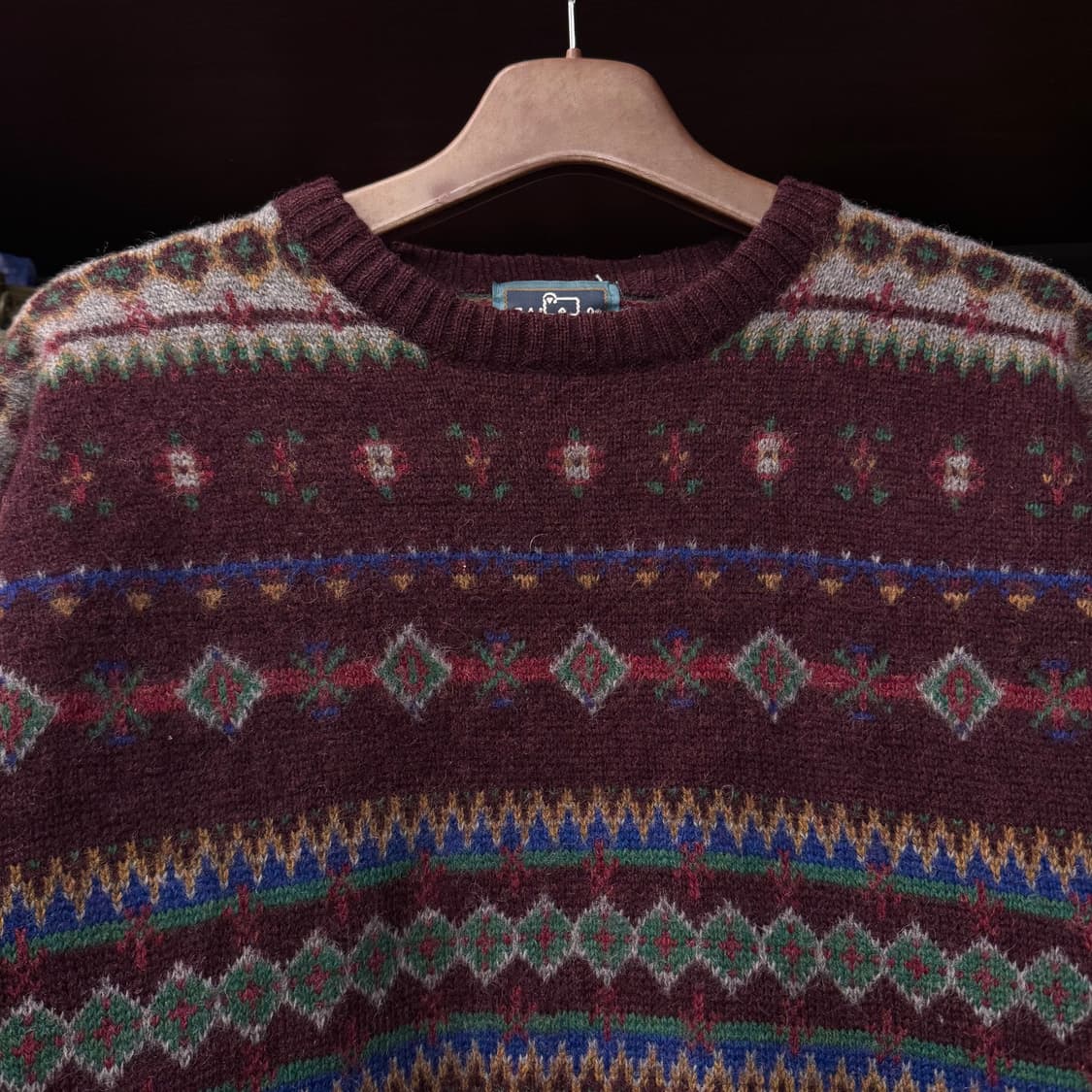 90s 울리치 헤비 울 네이티브 패턴 짜임 빈티지 에스닉 패턴 니트 상품이미지3