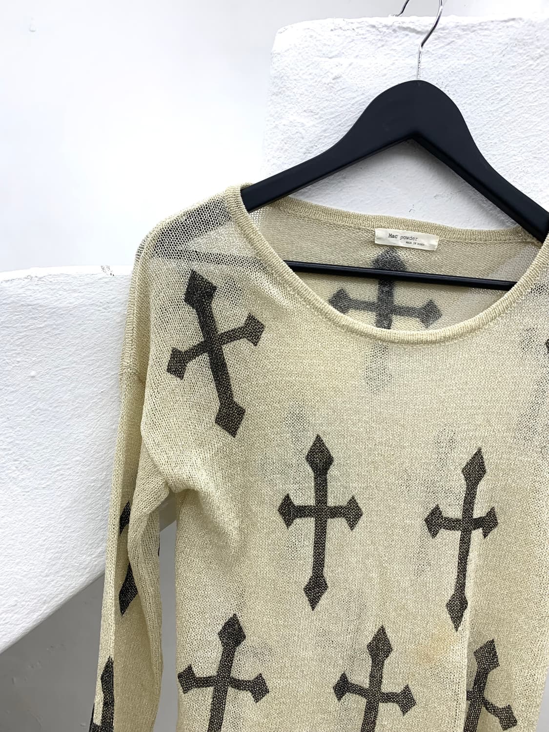 Cross detail distressed knit  상품이미지5
