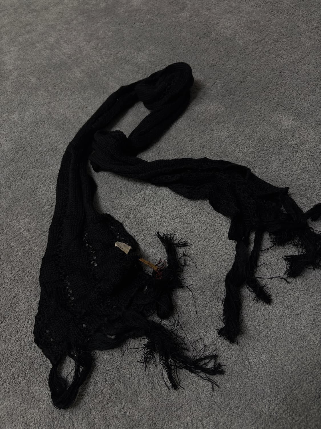 Vintage v-kei punk mood black scarf 상품이미지3