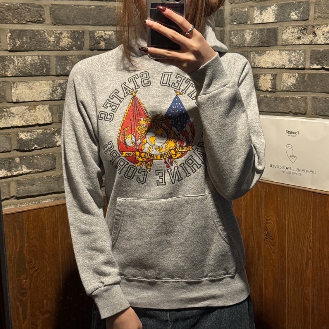 S) USA SOFFE 미군 해병대 빈티지 스웻 후드티 상품이미지7