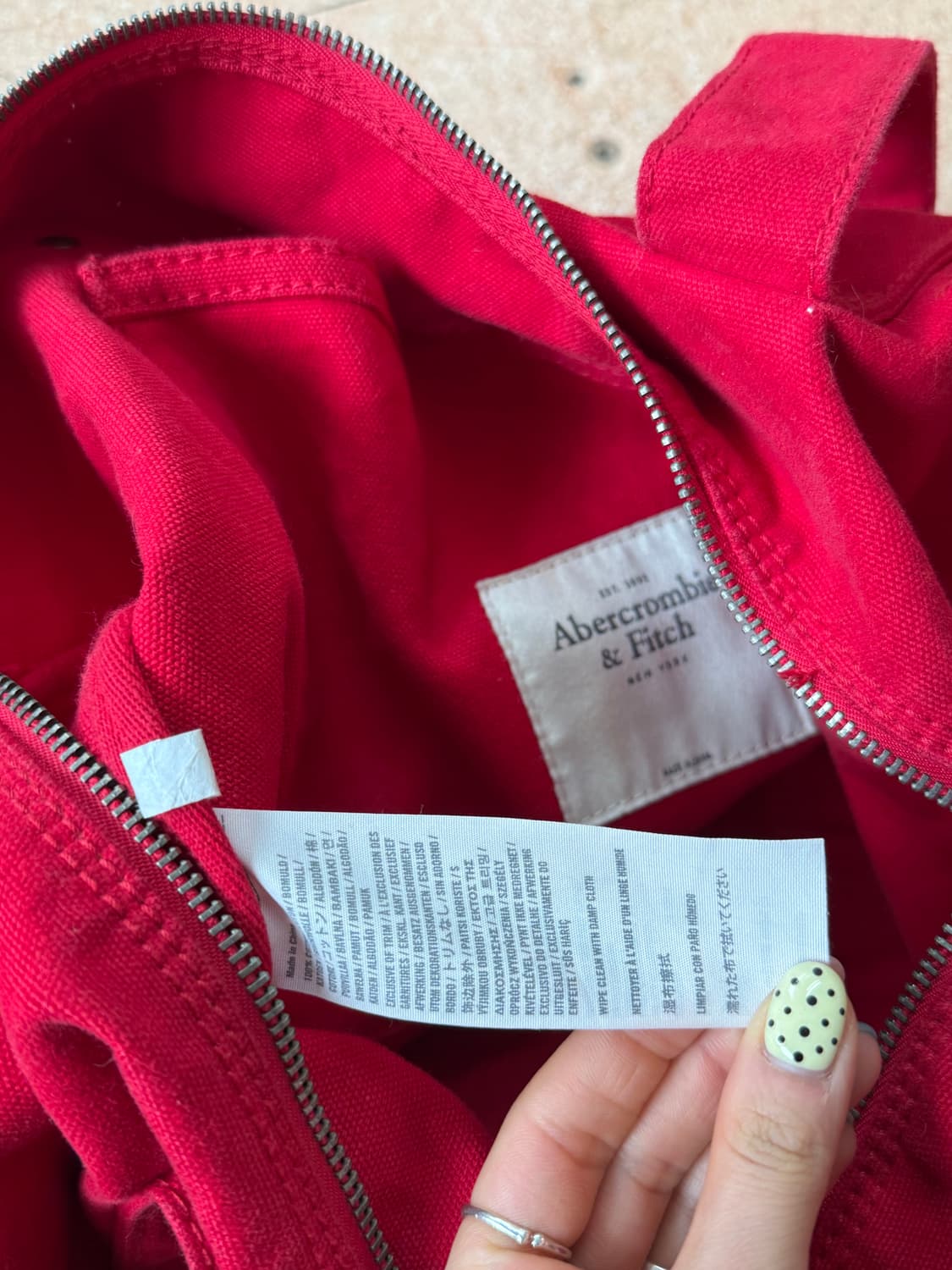 아베크롬비 레드 코튼 더플 보스턴백  상품이미지5