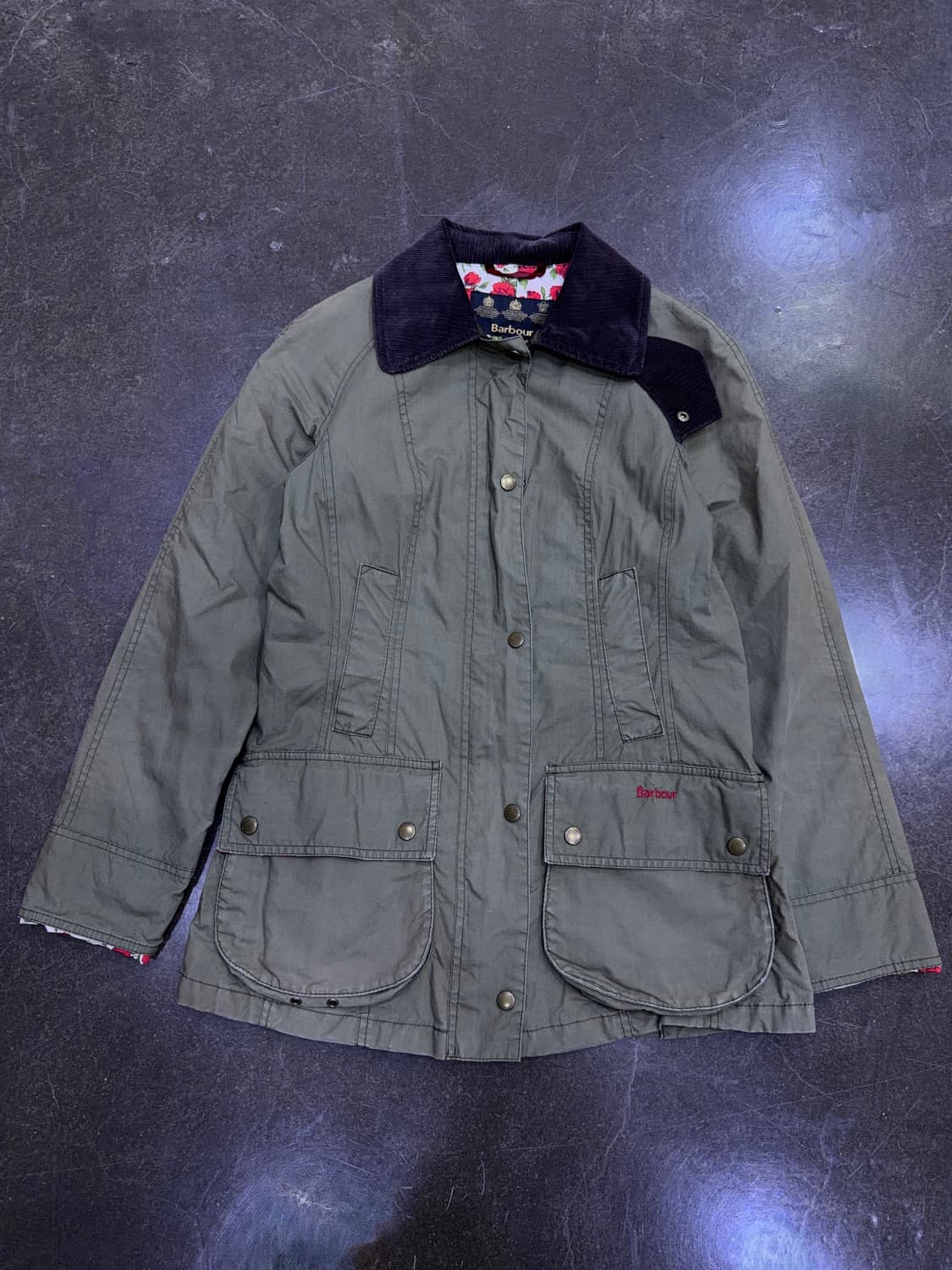 바버 로즈 비드넬 논왁스 자켓 올리브 UK8 상품이미지1