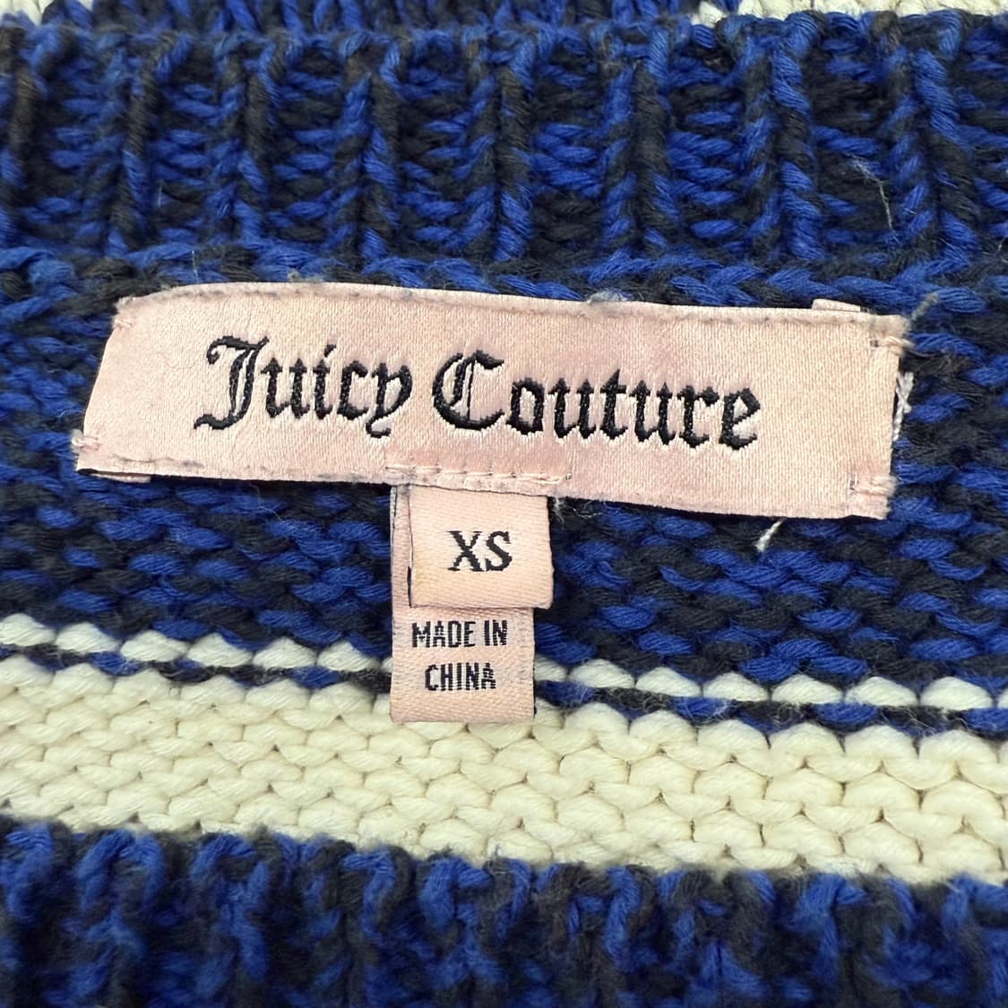 [정품/XS] 쥬시꾸뛰르 닻 자수 니트 블루 b19 상품이미지5