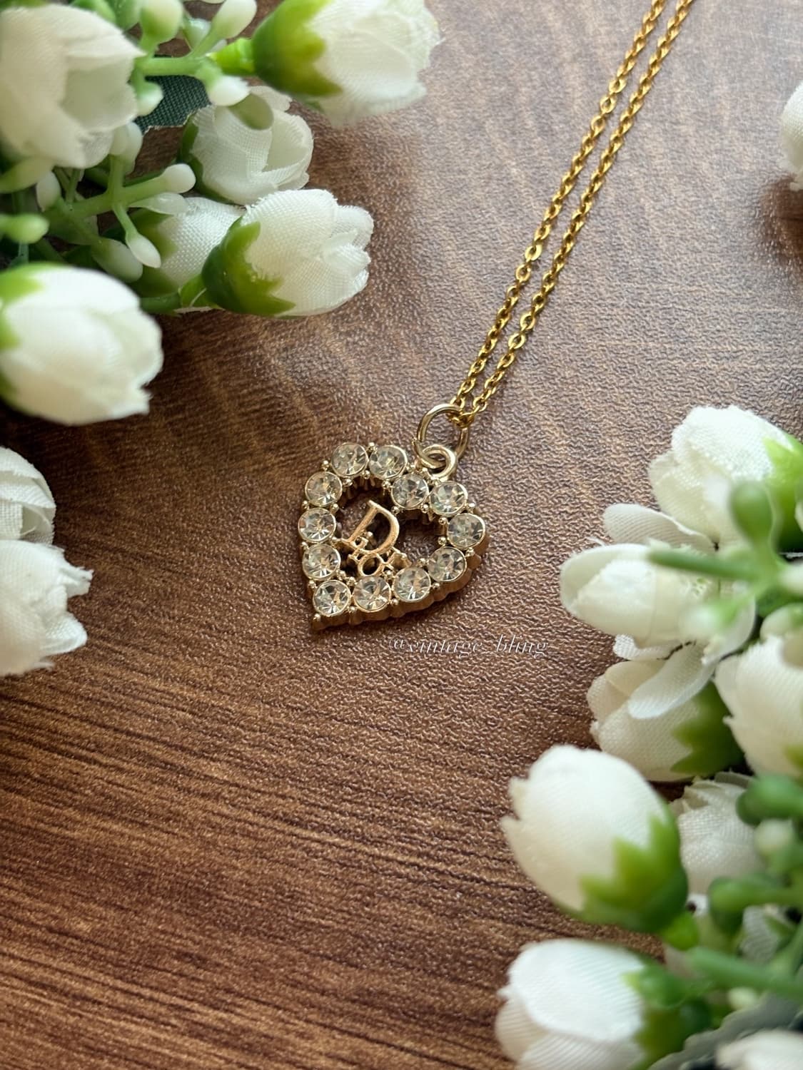 디올 스톤 하트 로고참 목걸이 상품이미지1