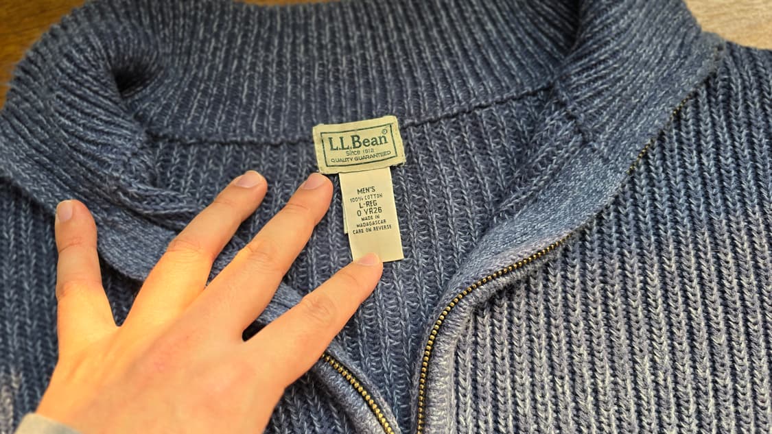 L.L.Bean 엘엘빈 헤비 코튼 집업 니트 L~XL  상품이미지2