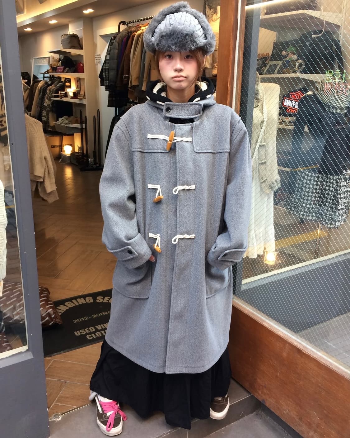 🩶 그레이 롱 후드 코트 코디 🩶  상품이미지2