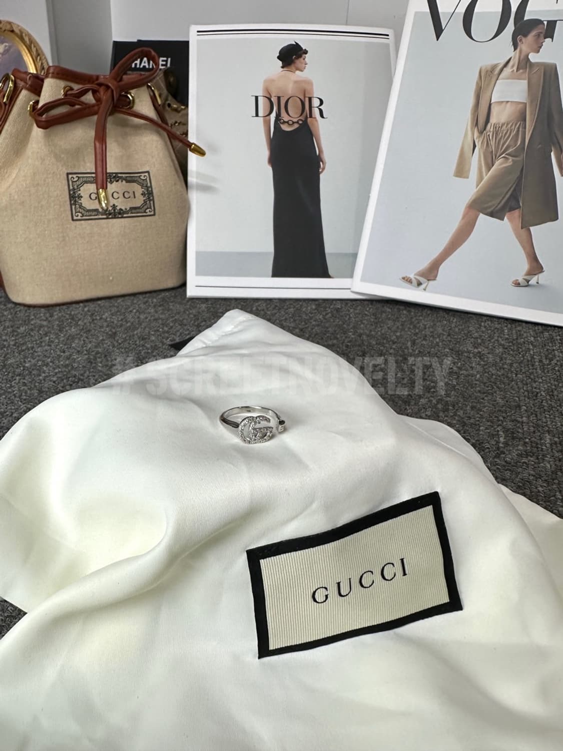 구찌 실버 큐빅 반지 스몰 상품이미지7