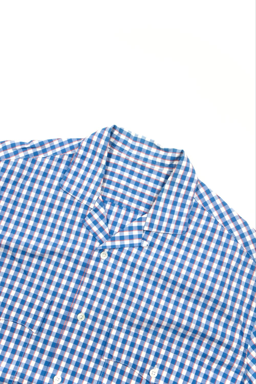 PORTER CLASSIC 케루악 깅엄 체크 셔츠 블루  상품이미지2