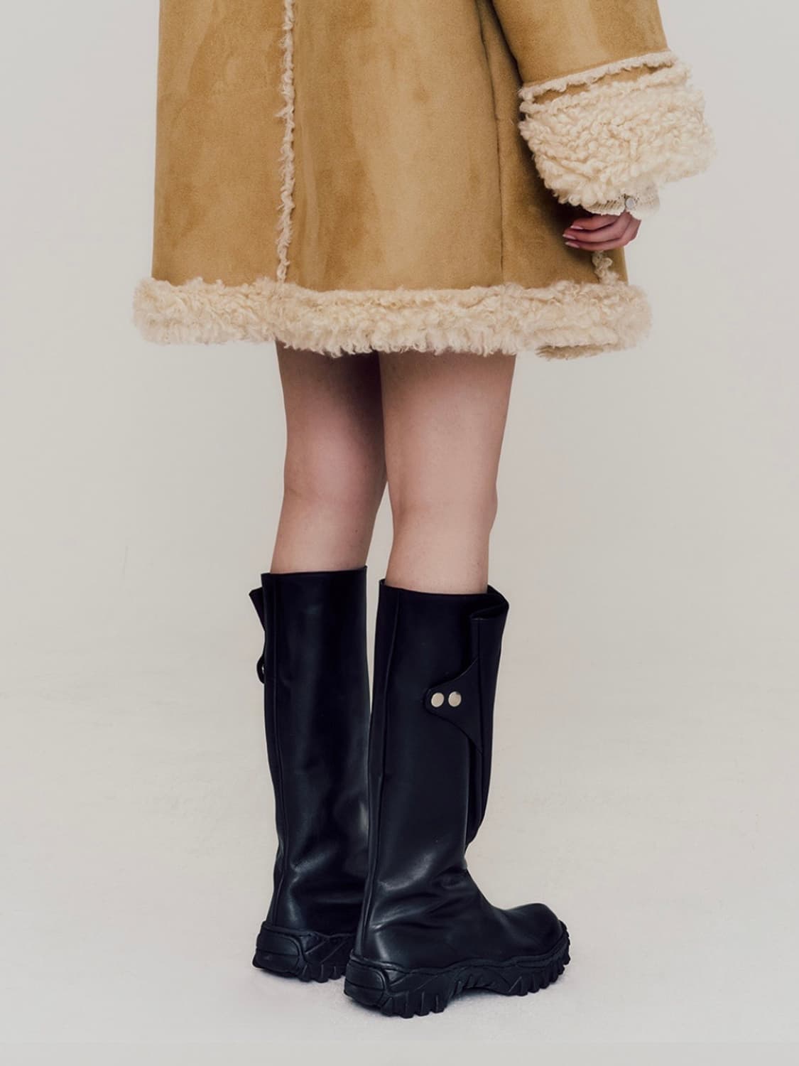 Negativethree Folded long boots black 상품이미지3