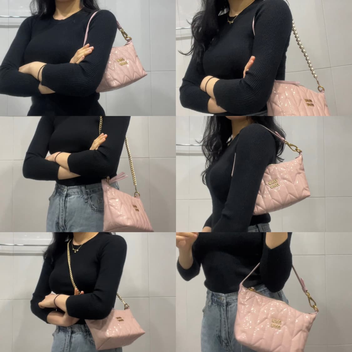 미우미우 마테라쎄 핑크 숄더 백 상품이미지8