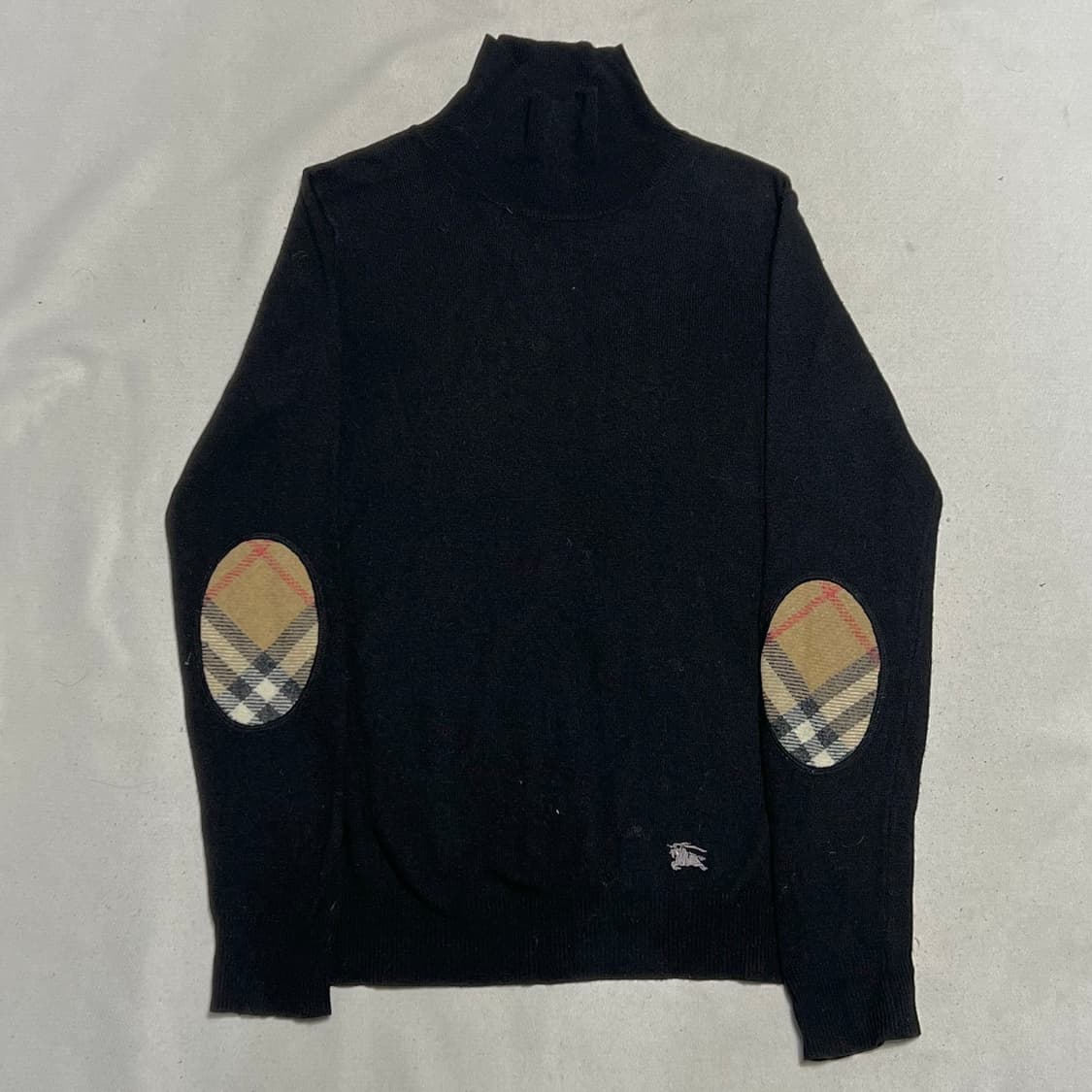 S 버버리 노바체크 암 패치 울 목폴라 니트 상품이미지2