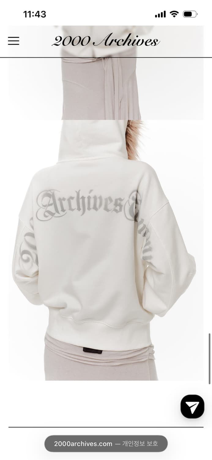 (새상품) 2000 Archives CRUCIA 후드집업 상품이미지4