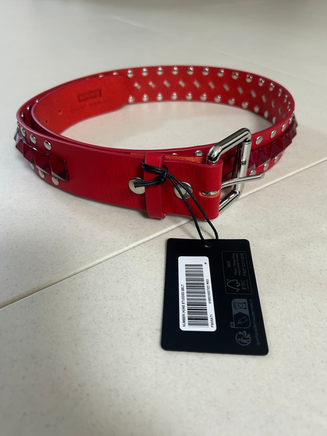 [M]슈프림 X넘버나인 스터디드 벨트 상품이미지1