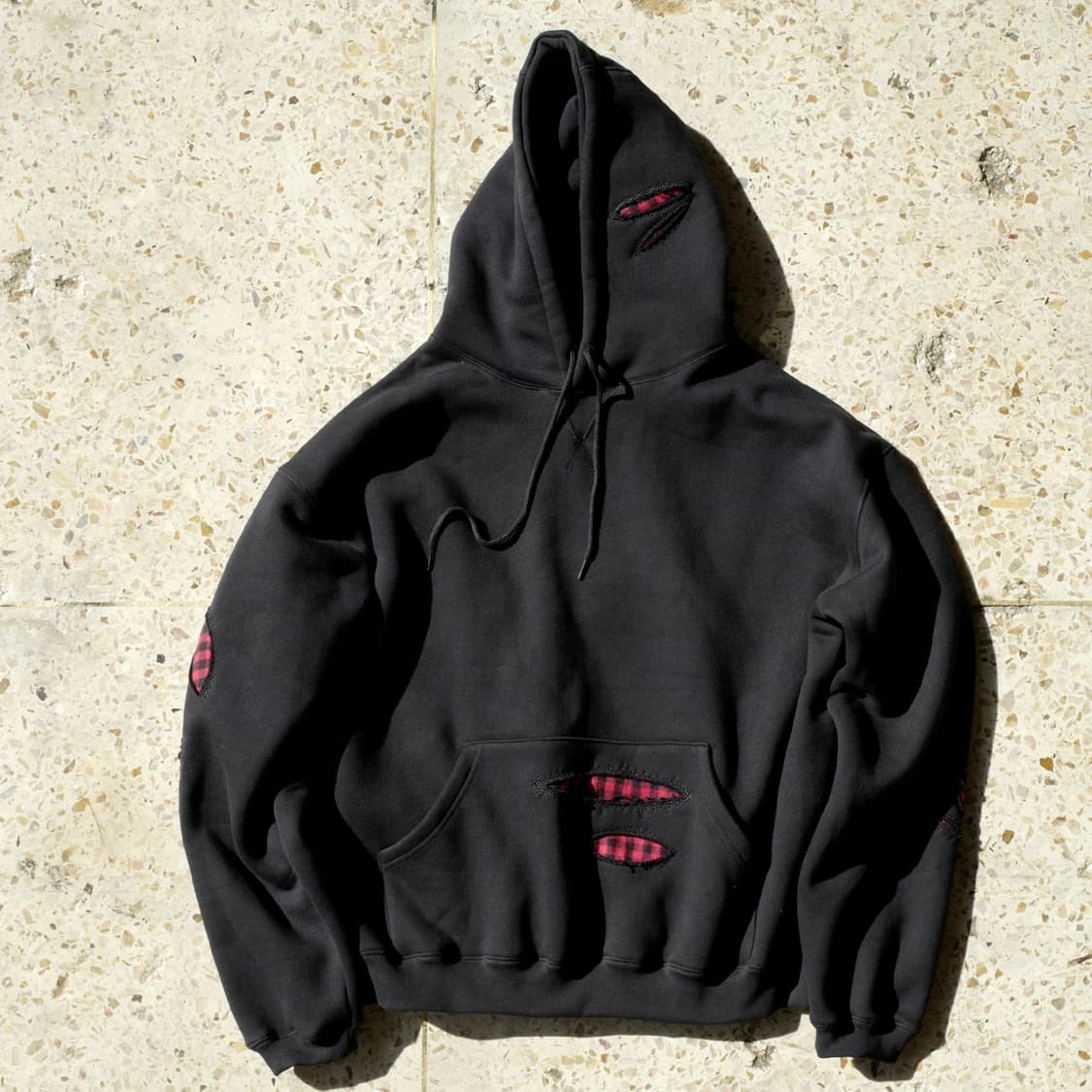 블랙아웃 스크래치 후드 후디 XL 상품이미지1