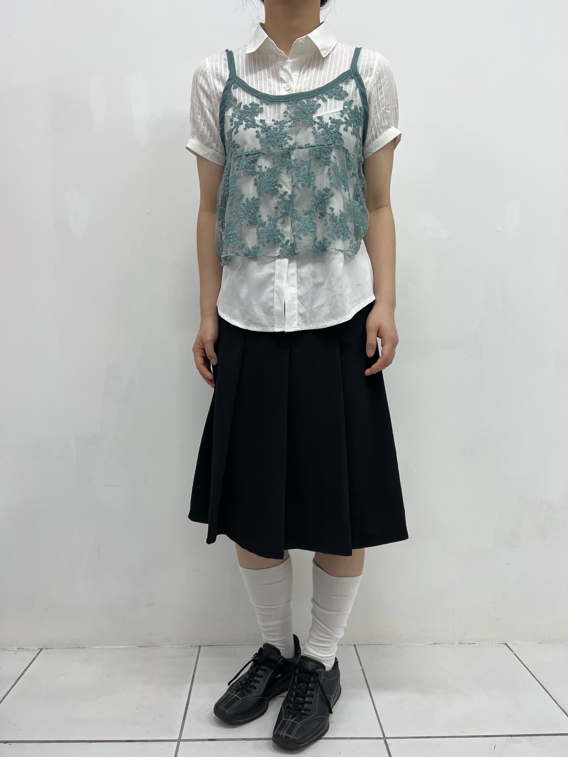mint lace crop sleeveless 상품이미지2